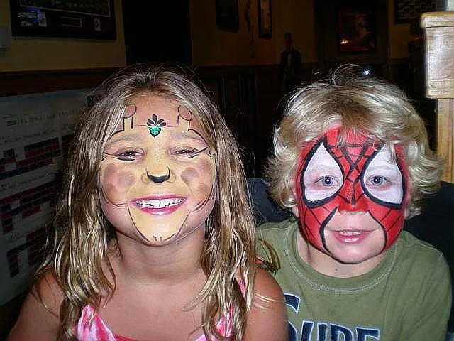 Giraffe and Spiderman from Face Painting and Balloons