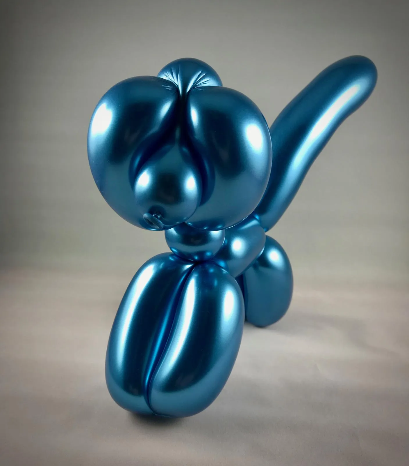 Shiny Blue Twisted Balloon Dog