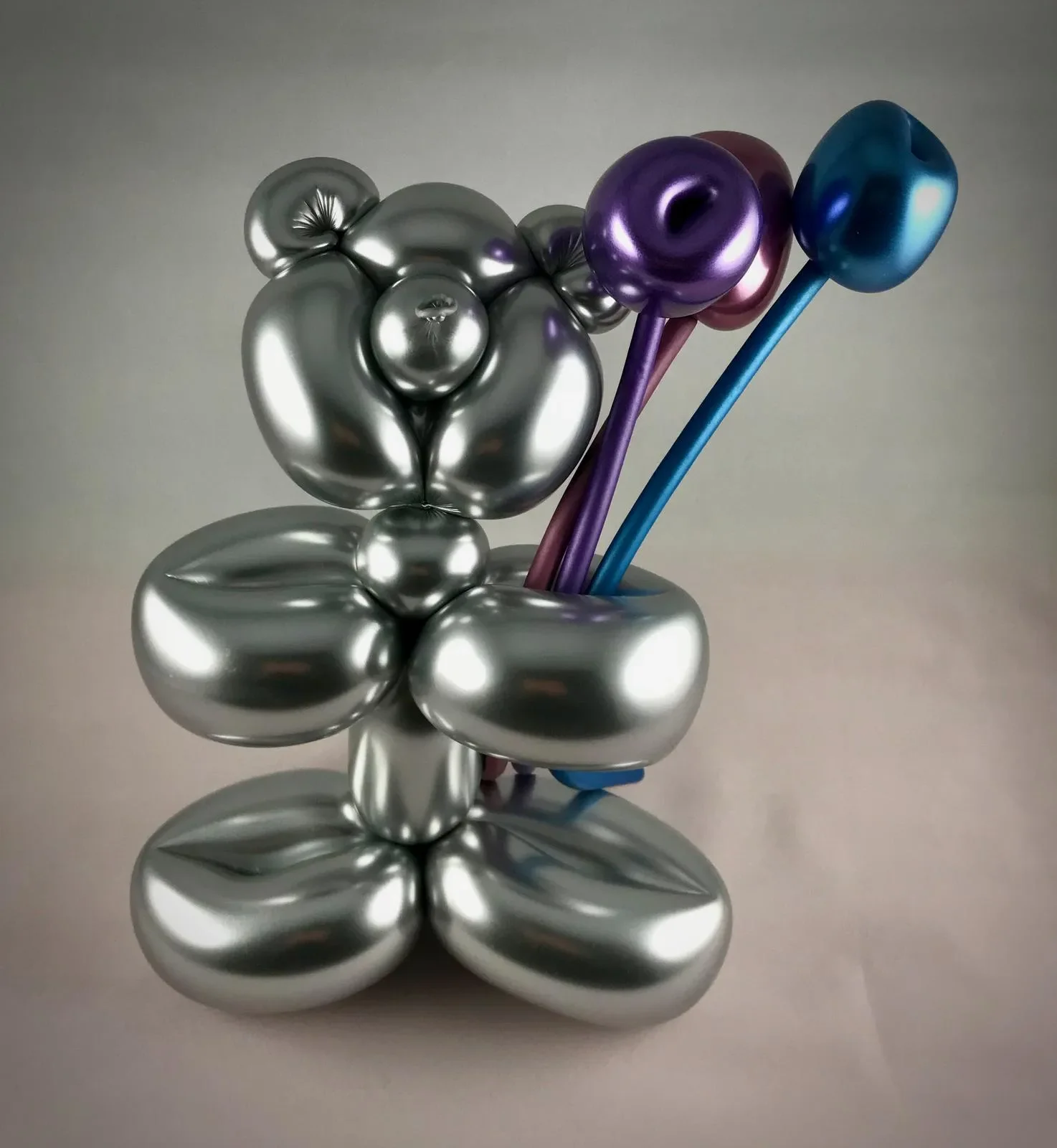 Teddy Bear Balloon with Flowers